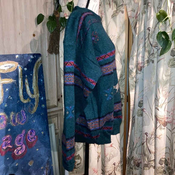 Vintage Woolrich Hunting Dog Embroidered Wool Winter Sweater Unisex Mens Large - Picture 3 of 9